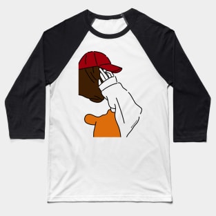 Girl on  Hoodies In cap and Hijab Baseball T-Shirt